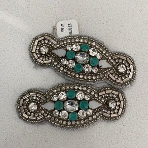 Anthropologie blue and white gem stone hair clips